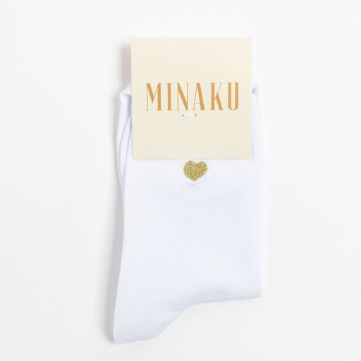 Цена за 2 шт. Носки женские MINAKU «Нeart», белая, размер 36-37 (23 см)