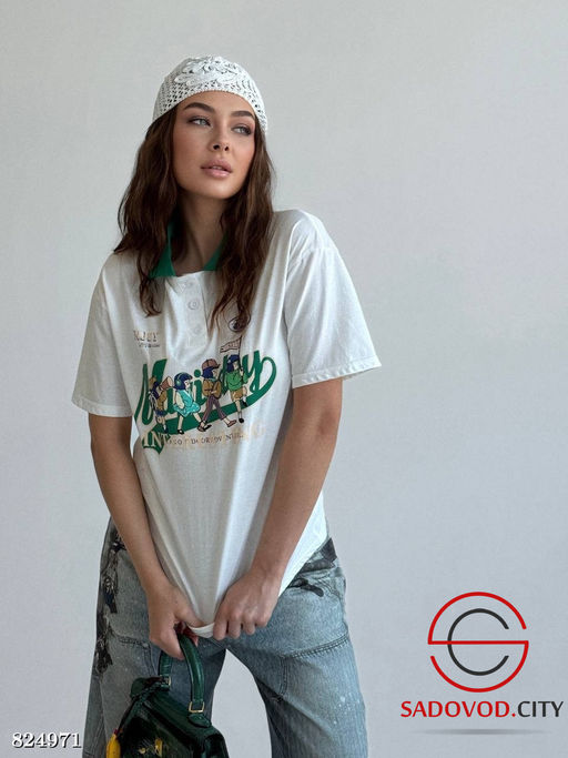 Женская футболка-поло с рисунком