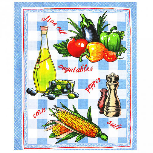 Полотенце вафельное 48х62см "Урожай", хлопок 100%, 171гр/м2, комплект 3шт, "Домашняя мода" (Россия)