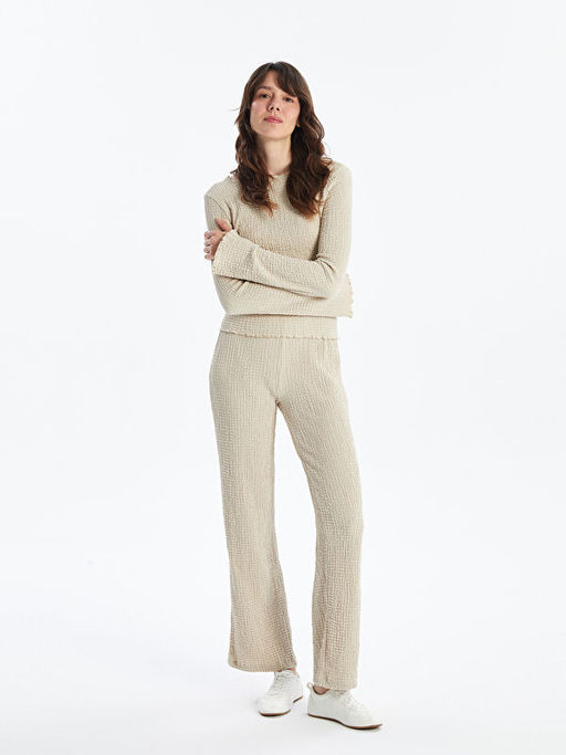 Beli Lastikli Dokulu Kad?n Pantolon