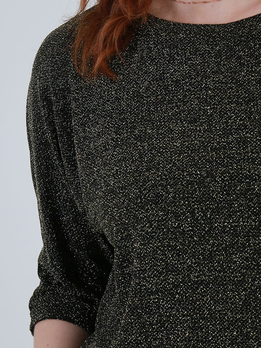 Люрексовая блузка золотая больших размеров - Almond фото 5