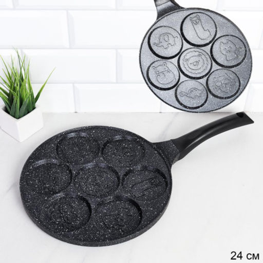 Сковорода блинная 24 см для панкейков Животные / ZOO-525 /уп 24/ 0,54