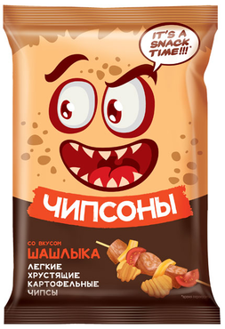 Цена за 5 шт.Чипсоны, чипсы со вкусом шашлыка, 40 г