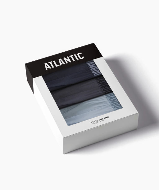 ATLANTIC 3MP-199 Трусы спорт Bamboo - набор 3 шт. темно-синий + голубой + графитовый  фото 7