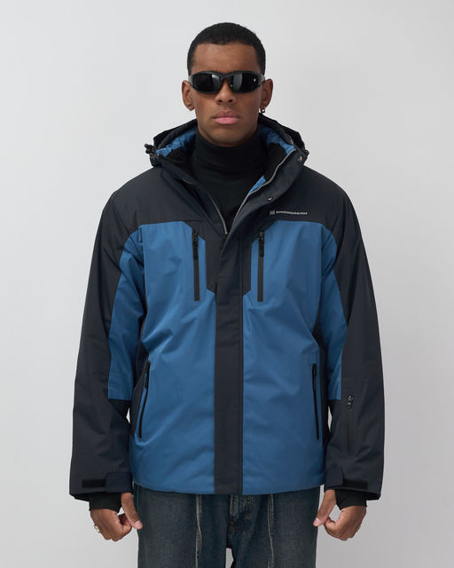 Горнолыжная куртка мужская зимняя синего цвета 7612S - Mtforce фото 2