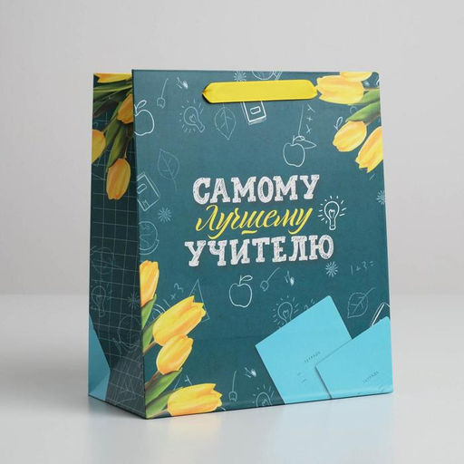 Пакет ламинированный вертикальный Самому Лучшему Учителю, ML 27 23 11,5 см - Дарите счастье фото 6