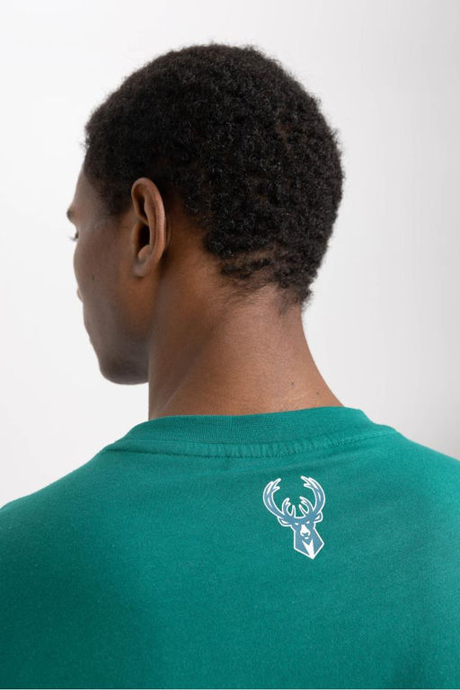 DeFactoFit Футболка из 100% хлопка с короткими рукавами и круглым вырезом NBA Milwaukee Bucks стандартного кроя  фото 7