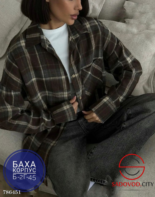 Женская рубашка в клетку - Bruno фото 4