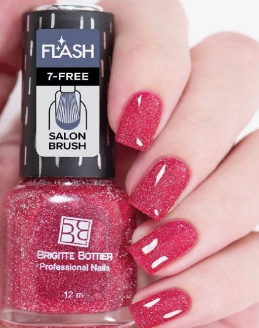 Brigitte Bottier Лак FLASH (Вспышка) светоотражающий эффект тон 03 ярко-розовый 12мл