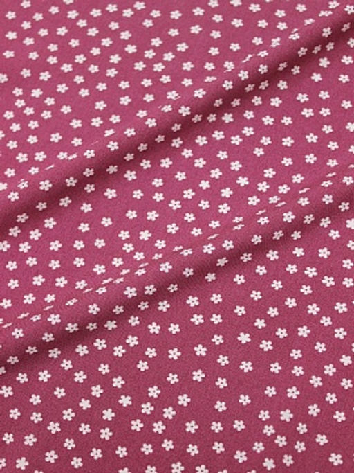 Штапель Россыпь молочных лютиков на лилово-бордовом, ш.1.45м, вискоза-100%, 100гр/м.кв - Купава фото 5