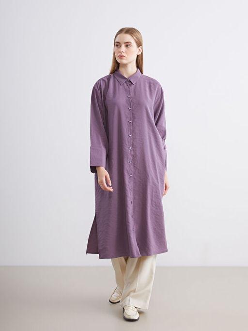 Oversize Modal Kar???ml? Kad?n G?mlek Tunik