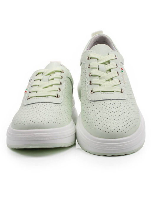 03-YH324-3 LT. GREEN Полуботинки спортивные женские (натуральная кожа)