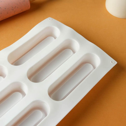 Форма для муссовых десертов и выпечки KONFINETTA Венеция, силикон, 29,5?17?3 см, 6 ячеек, цвет белый  фото 6