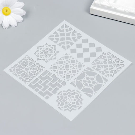 Цена за 2 шт. Трафарет пластик «Геометрия», 13×13 см