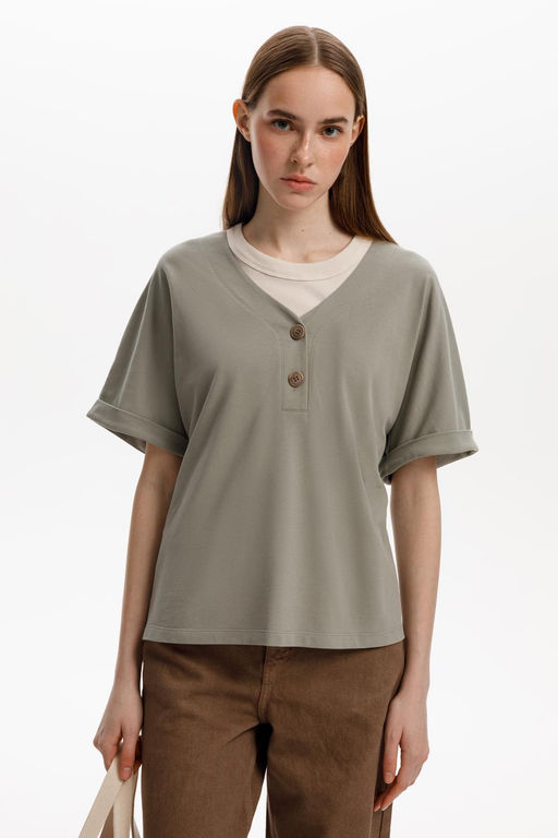 ЕВТ 3290/лесной туман блуза жен