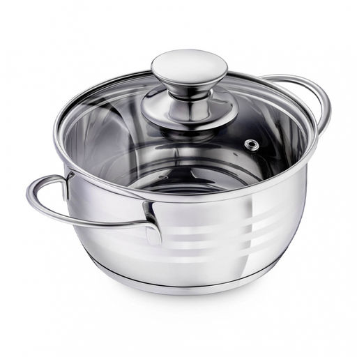 Кастрюля со стек. кр. 1,5л; 16*8 см Linea BIMBO vitro нерж. арт. 93-BIMv-05