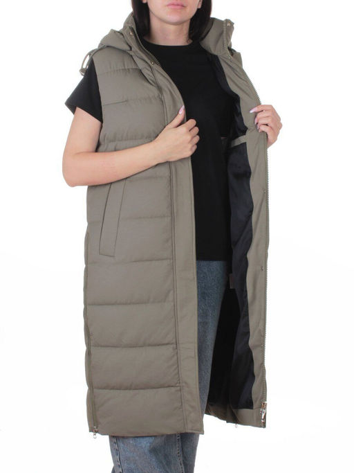 817 KHAKI Жилет утепленный зимний женский (150 гр. холлофайбер)