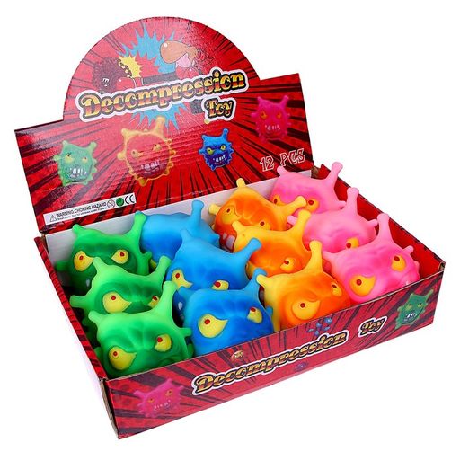 Мялка «Вирус» с пастой, цвета МИКС