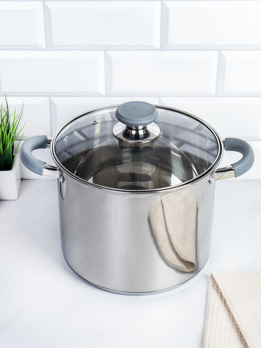 Кастрюля 6,8 л Элиос / LB-S-1106E-6-6,8 /уп 1/ индукция/ ручки с силиконом/ Гофрокороб/ KISIGA - Галеонтрейд фото 2