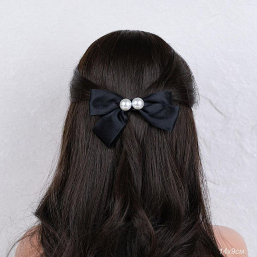 Бант-заколка для волос / MZ47-42 /уп 12/ черная