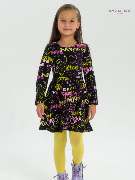 Платье Эля неоновые мишки - Sovalina фото 15