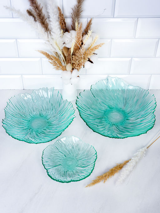 Салатник 3 штуки / 8009 /уп 8/ серая коробка/ зеленый - ГалеонТрейд фото 2