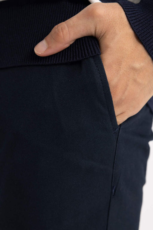 Брюки-чиносы узкого кроя из габардина и парусины - Defacto фото 5