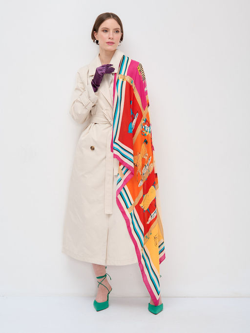 Большой,яркий платок из тонкой шерсти - Tantino фото 2