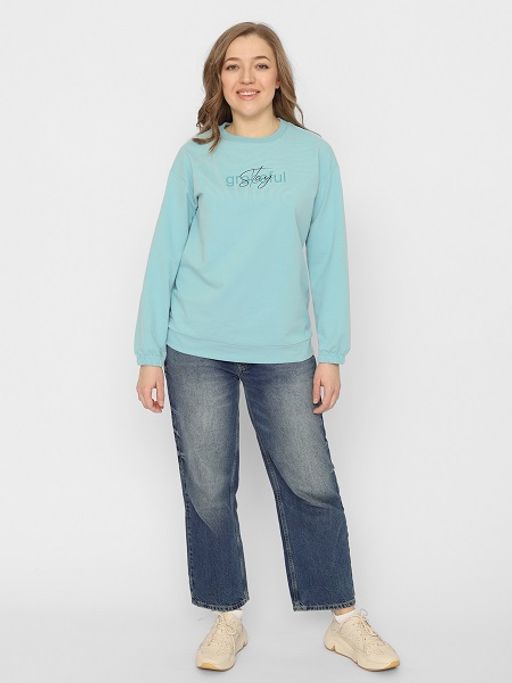 CRB wear/FSSW 60250-43 Джемпер женский,голубой/Ex.Cherubino  фото 3