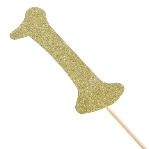 Цена за 6 шт. Топпер в торт 1, цвет золото - Страна карнавалия фото 2