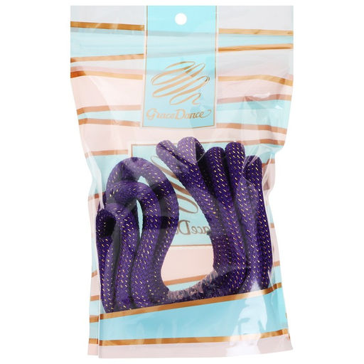 Скакалка гимнастическая утяжелённая Grace Dance, с люрексом, 3 м, 180 г, цвет фиолетовый/золотистый  фото 9