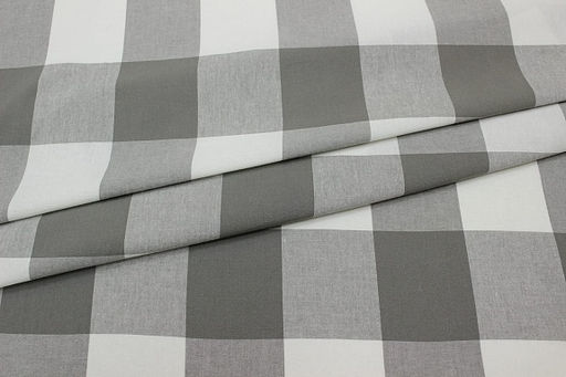 Вареный (стираный) хлопок Клетка (6.4*7.5см) цв.графитово-зеленый/молочный, ш.2.5м, хлопок-100% - Купава фото 4