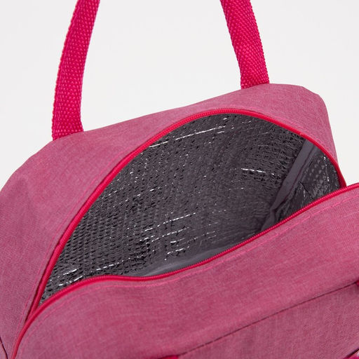 Термосумка на молнии, объём 6 л, цвет розовый