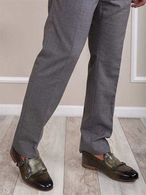 Мужские туфли в стиле классика/ Монки мужские 1509-51-00 Хаки - Piniolo фото 5