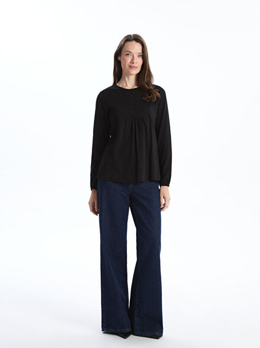 Bisiklet Yaka Nak??l? Bluz