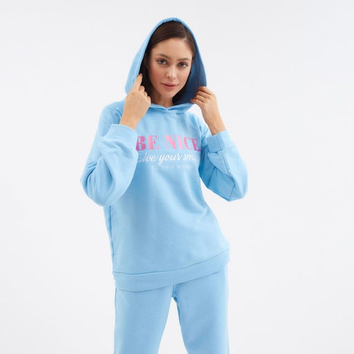 Костюм женский (толстовка, брюки) MIST Be nice, размер 52-54, голубой
