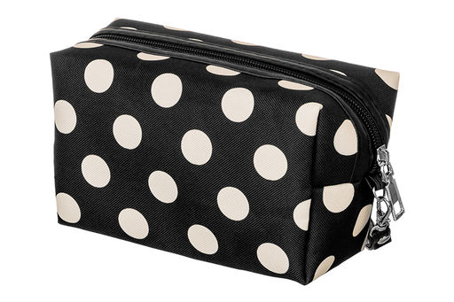 Косметичка - сумочка 18*8*10,5 см Черная в белый горошек, с ручкой - Elan gallery фото 5