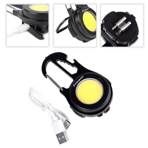 Фонарь мультитул тактический COMIRON TACTIC корпус CNC алюминий T6, IPX5; свет 20xCOB аккум 500 mAh USB Type-C отвёртки, гаечный ключ карабин /уп 120/