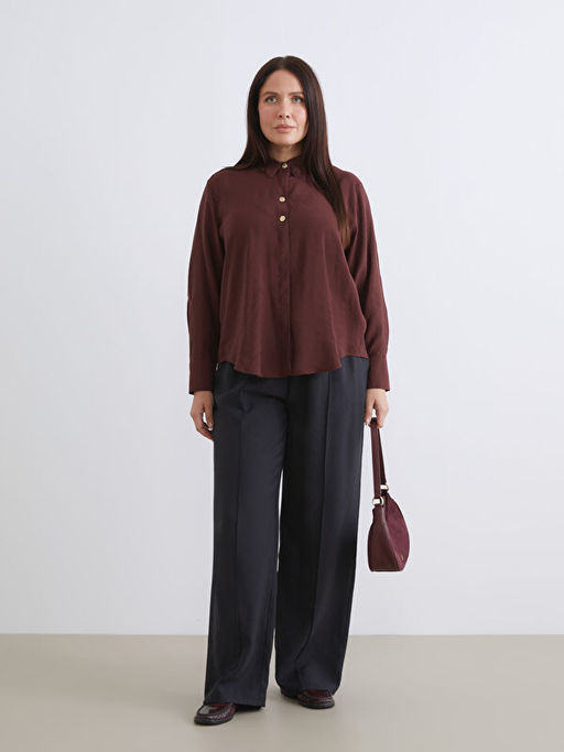 Beli Lastikli Modal Kar???ml? Kad?n Pantolon