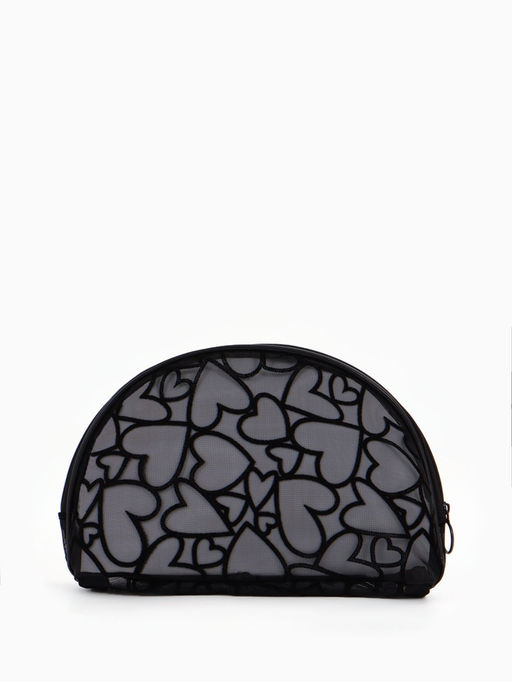 Косметичка дор Сердца 22*4*15, отд на молнии, черный