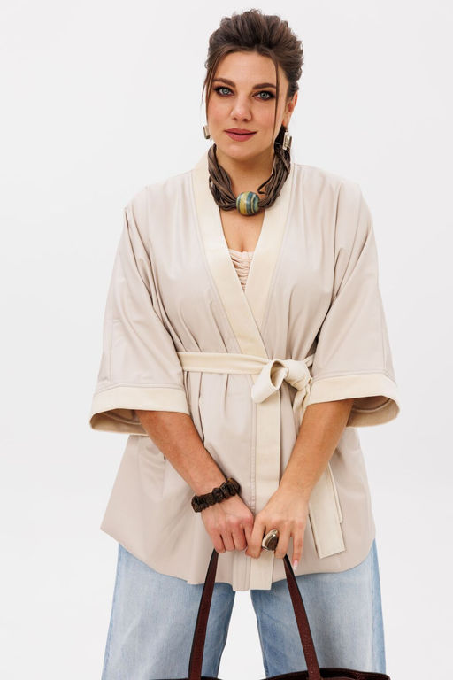 Жакет ANELLI 1342 сливочный нюд  фото 6