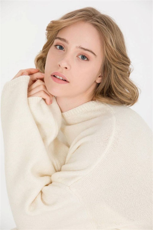 U. S. Polo Assn Женское трикотажное платье кремового меланжевого цвета - U.s. polo assn фото 7