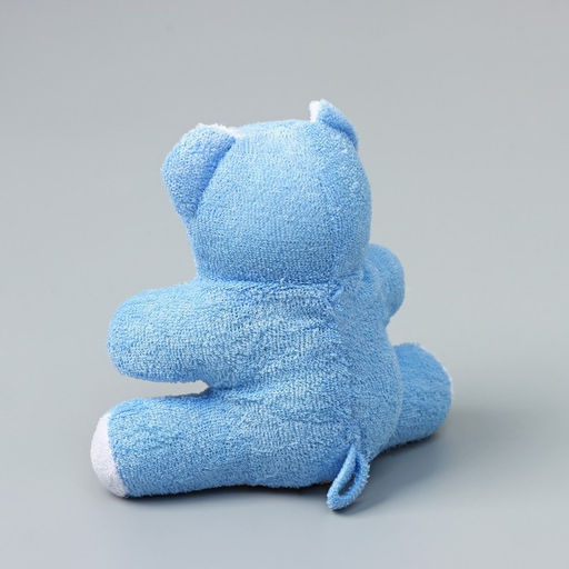 Мочалка - игрушка детская Доляна «Мишутка», сизаль, для купания, 10.5×11.5 см, голубая