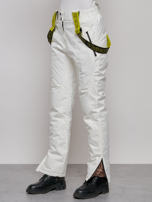 Полукомбинезон утепленный женский зимний горнолыжный белого цвета 526Bl - Chunmai фото 6