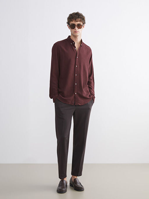 Slim Fit Uzun Kollu Arm?rl? Erkek G?mlek