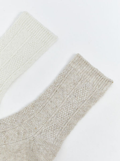 Kendinden Desenli Y?nl? Kad?n Soket ?orap 2li