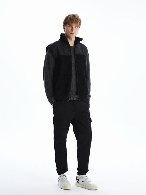 Standart Kal?p Dik Yaka Pel?? Erkek Yelek