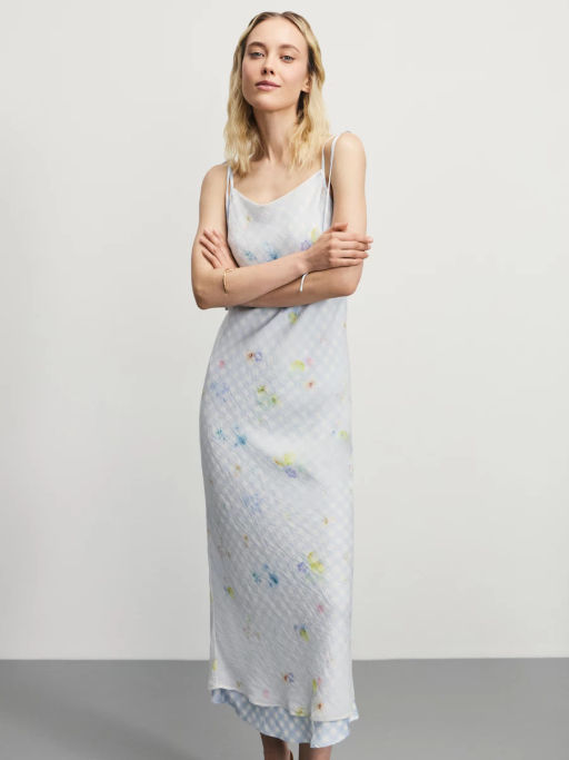 Двуслойное платье из тенселя с принтом / Zarina  фото 3