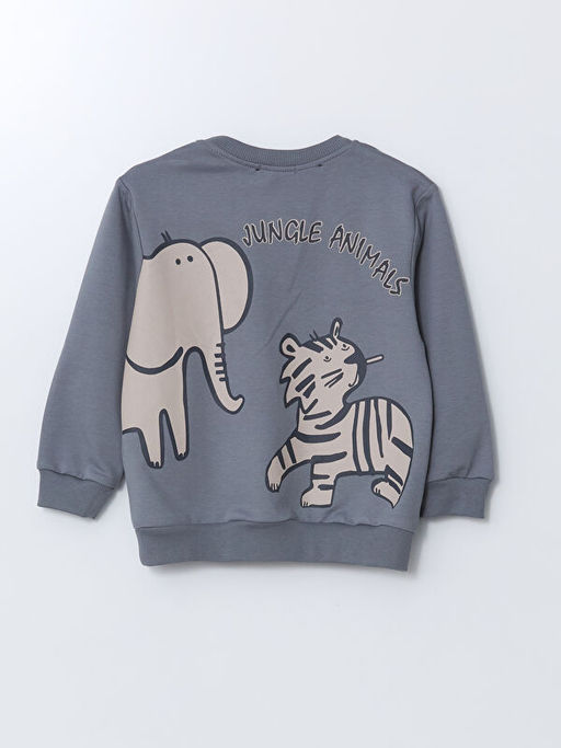 Bisiklet Yaka Bask?l? Erkek Bebek E?ofman Tak?m