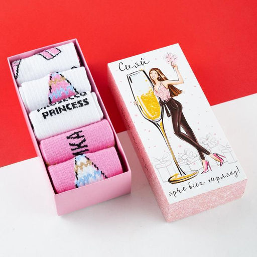 Носки женские новогодние KAFTAN «Сияй» размер 36-40 (23-25 см), набор 5 пар